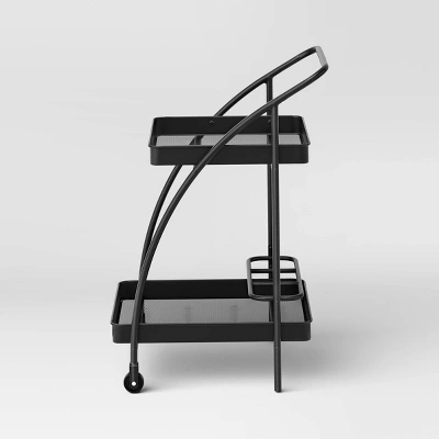 Metal Mesh Rolling Bar Outdoor Serving Cart Black - Room Essentials™ 4 Metal Mesh Rolling Bar Outdoor Serving Cart Black - Room Essentials™ - Image 2