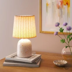 Mini Printed Ceramic Base Table Lamp With Printed Pleated Shade - Room Essentials™ -Wayfair Shop GUEST fc3497a8 83c1 490a b70f 6ac002d24d61