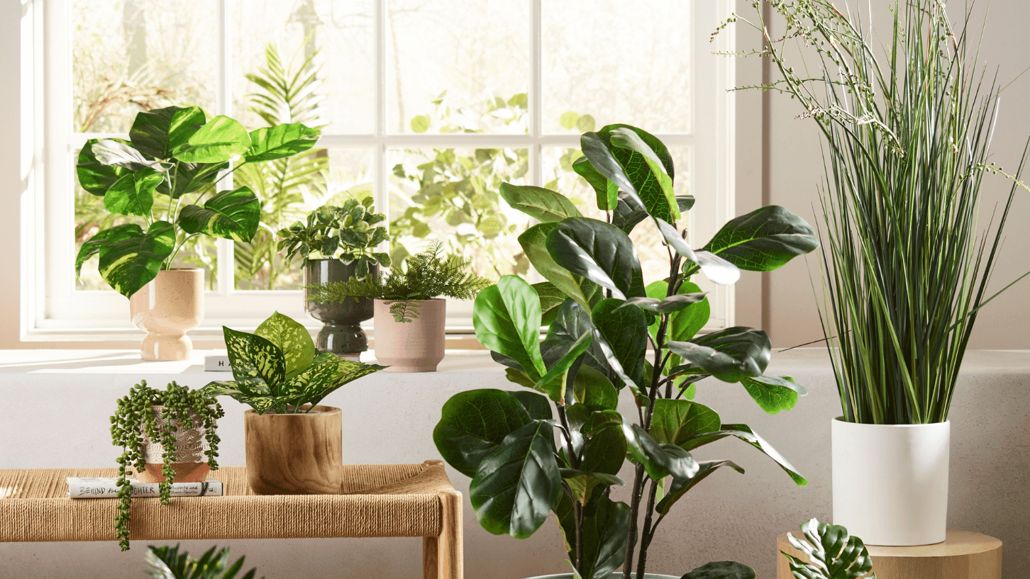 Wayfair Shop -Wayfair Shop styling a room with faux greenery artificial plants 1